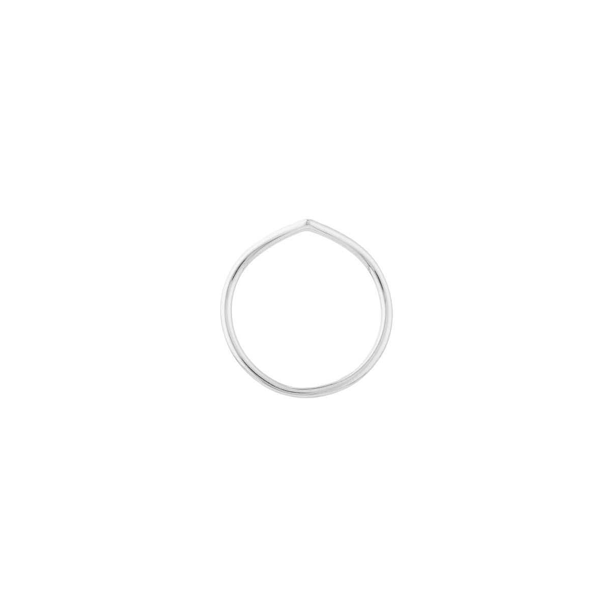 14K White Gold Chevron Ring